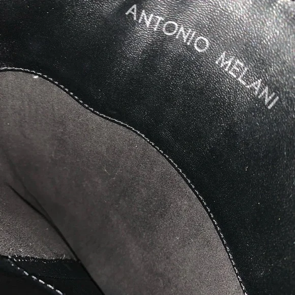 Antonio Melani black leather boots.  Size 7 W Boots are almost brand new. - Picture 6 of 6